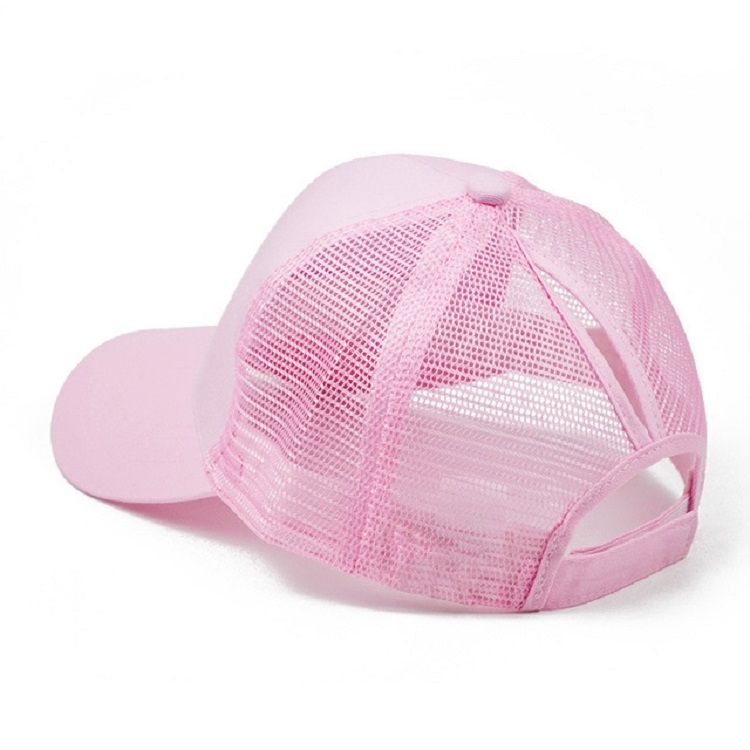 Summer Cotton Mesh Opening Ponytail Hat Sunscreen Baseball Cap, Specification:No Mark(Pink)