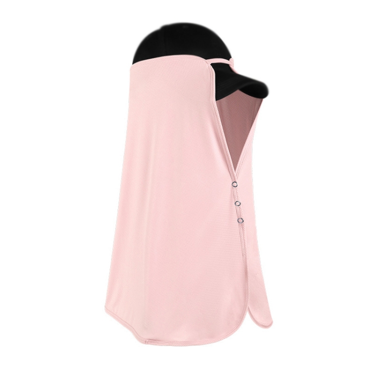 Summer Ice Silk Sunshade Outdoor Hat Curtain Ladies Anti-UV Riding Shawl Headscarf(XTJ49 Cherry Pink)