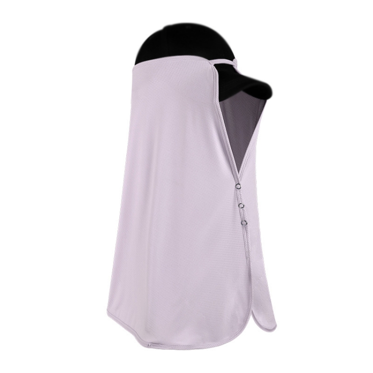 Summer Ice Silk Sunshade Outdoor Hat Curtain Ladies Anti-UV Riding Shawl Headscarf(XXTJ49 Lavender Purple)