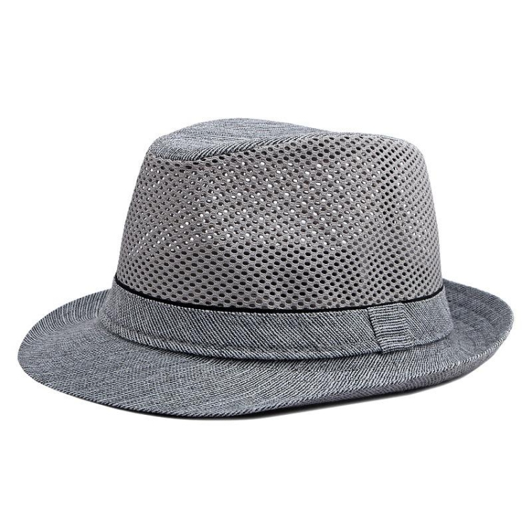 Summer Jazz Hat Mesh Breathable Sunscreen Hat, Size: Average 56-58cm(Grey)