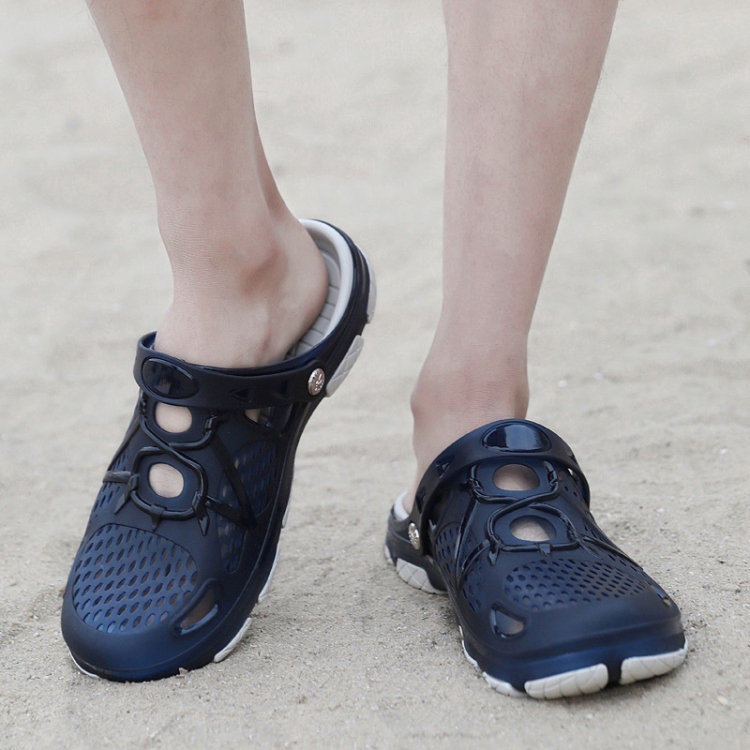 Summer Men Beach Shoes Slippers Casual Teen Trend Sandals, Size: 45(Blue)