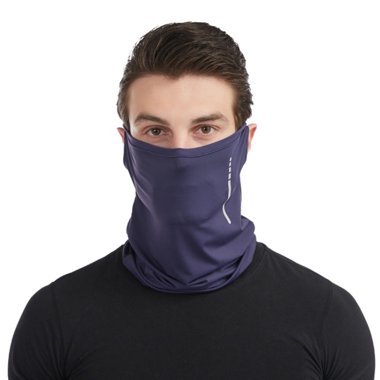 Summer Motorcycle Riding Mask Windproof Hanging Ears Silk Sunscreen Face Towel Sports UV Scarf, Size: Average(Navy)