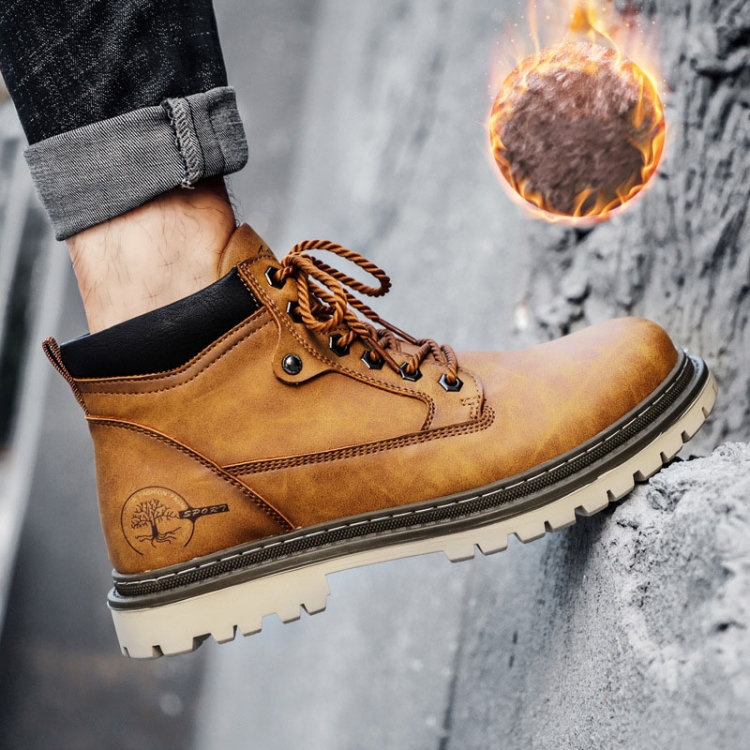 SY-5888M Winter Outdoor Work Shoes Casual Martin Boots, Size: 42(Yellow)