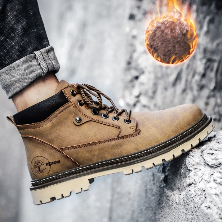 SY-5888M Winter Outdoor Work Shoes Casual Martin Boots, Size: 44(Khaki)
