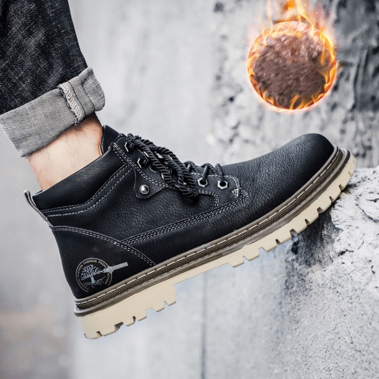 SY-5888M Winter Outdoor Work Shoes Casual Martin Boots, Size: 47(Black)