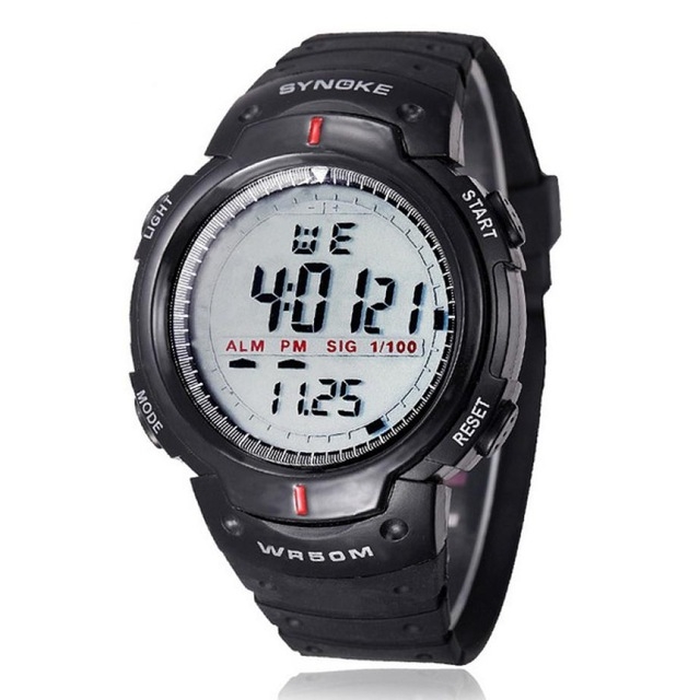 SYNOKE 61576 Life Waterproof LED Sports Watch for Men(Black)