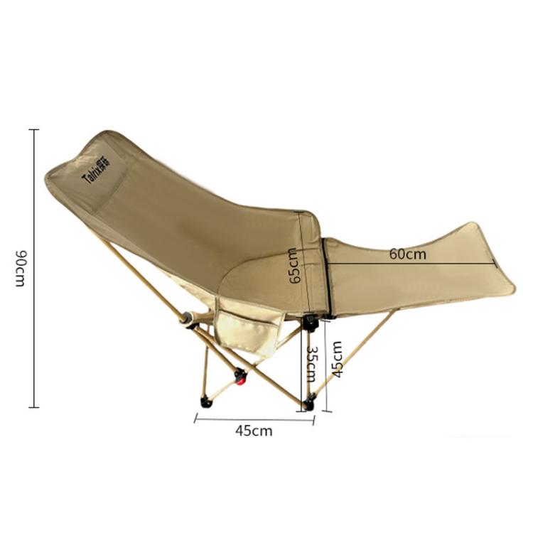 Talrix Outdoor Camping Moon Chair Portable Folding Beach Chair, Style: With Leg Rest Gold