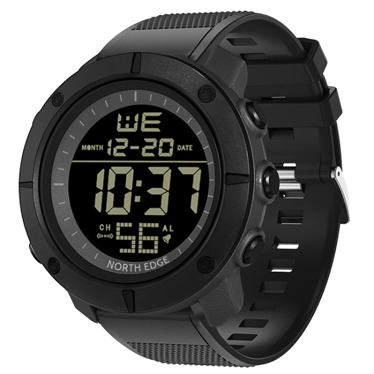 TANK North Edge Men Fashion Professional Military Army Outdoor Sport Waterproof Running Swimming Smart Digital Watch(Black)