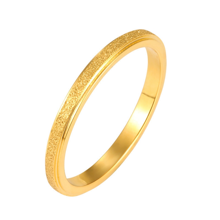 Three Lifetimes Titanium Steel Couple Rings Very Fine Frosted Ring, Size: US Size 3(Golden)