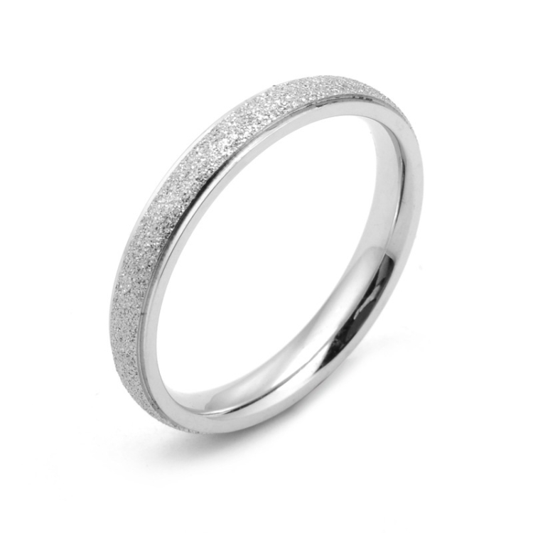 Three Lifetimes Titanium Steel Couple Rings Very Fine Frosted Ring, Size: US Size 7(Silver)