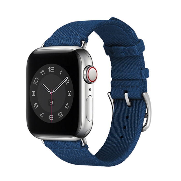 Two-color Nylon Braid Watch Band For Apple Watch Series 9&8&7 41mm / SE 3&SE 2&6&SE&5&4 40mm / 3&2&1 38mm(Blue)