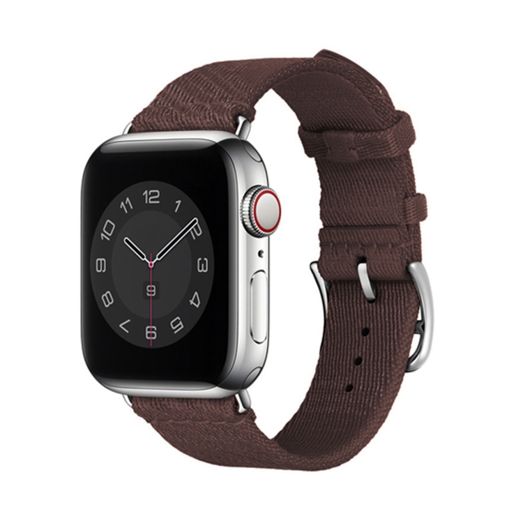 Two-color Nylon Braid Watch Band For Apple Watch Series 9&8&7 41mm / SE 3&SE 2&6&SE&5&4 40mm / 3&2&1 38mm(Dark Brown)