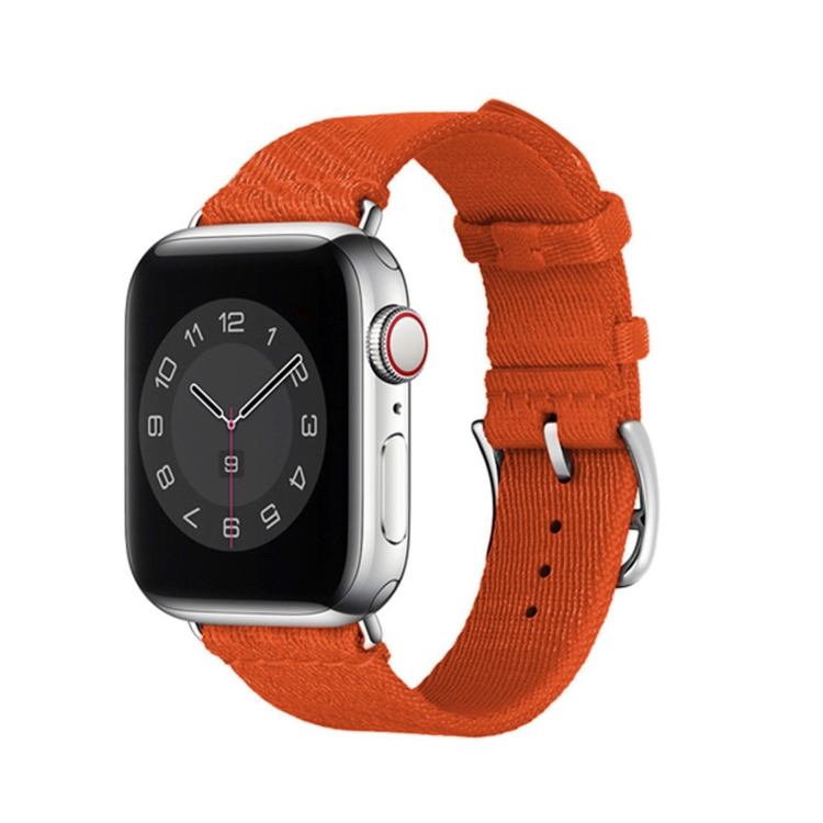 Two-color Nylon Braid Watch Band For Apple Watch Series 9&8&7 41mm / SE 3&SE 2&6&SE&5&4 40mm / 3&2&1 38mm(Orange)