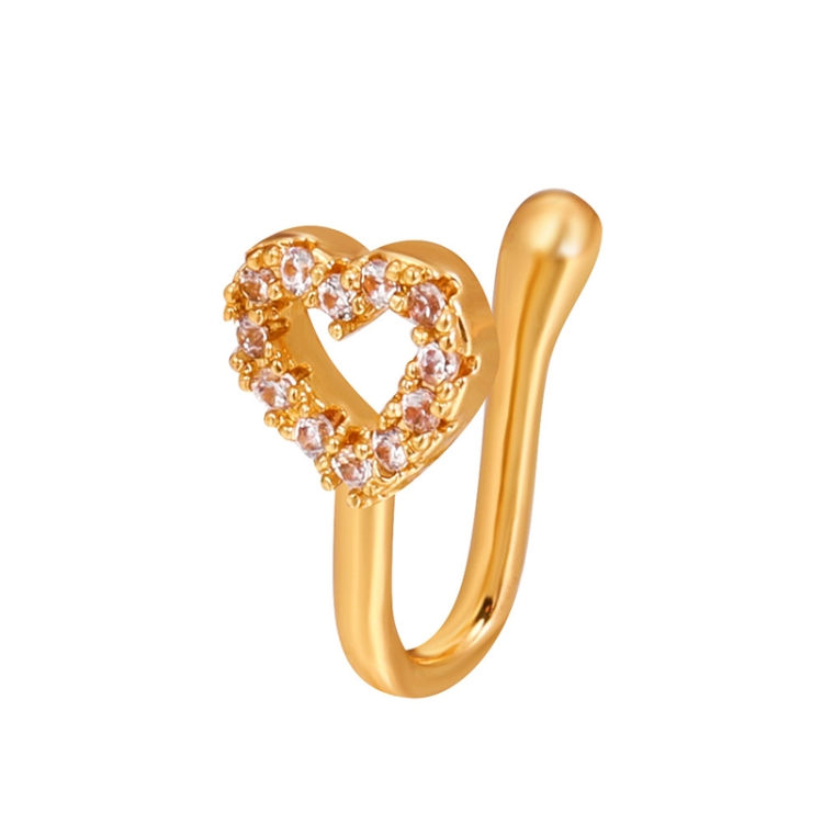 U-shaped Nose Clip Copper Inlaid With Zircon Nose Decoration, Color: G-235 Gold