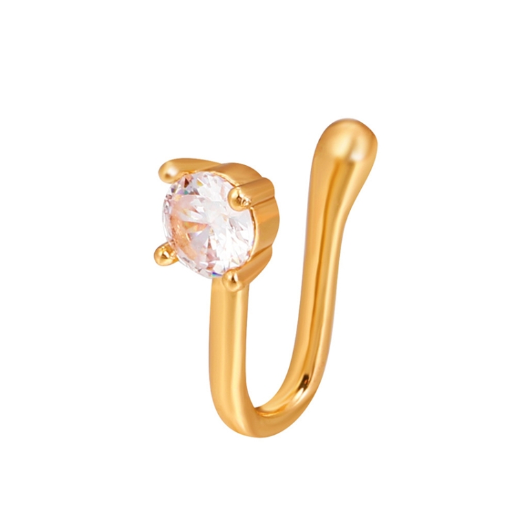 U-shaped Nose Clip Copper Inlaid With Zircon Nose Decoration, Color: G-247 Gold