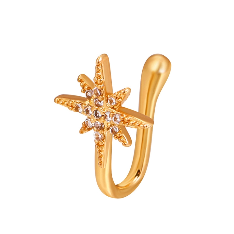 U-shaped Nose Clip Copper Inlaid With Zircon Nose Decoration, Color: G-364 Gold