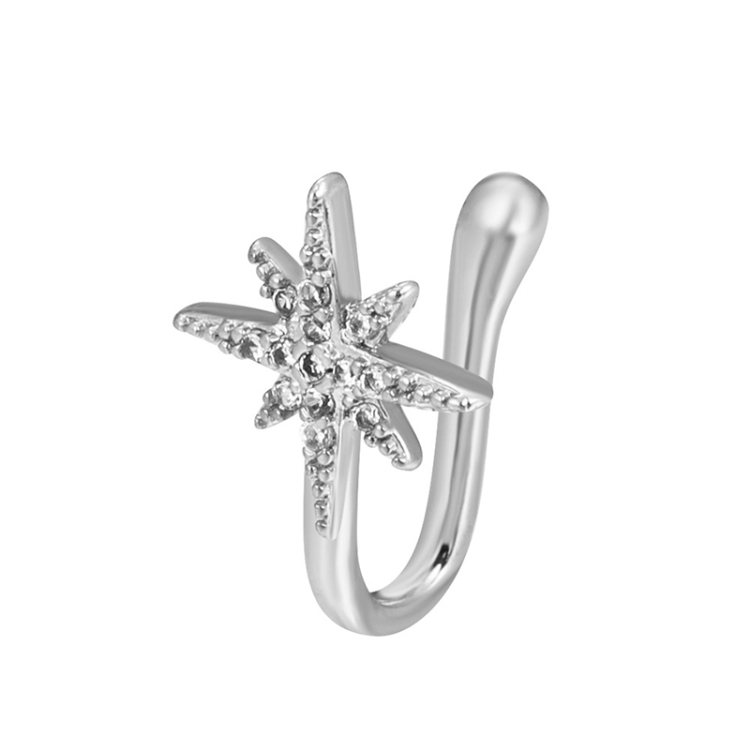 U-shaped Nose Clip Copper Inlaid With Zircon Nose Decoration, Color: G-365 Silver