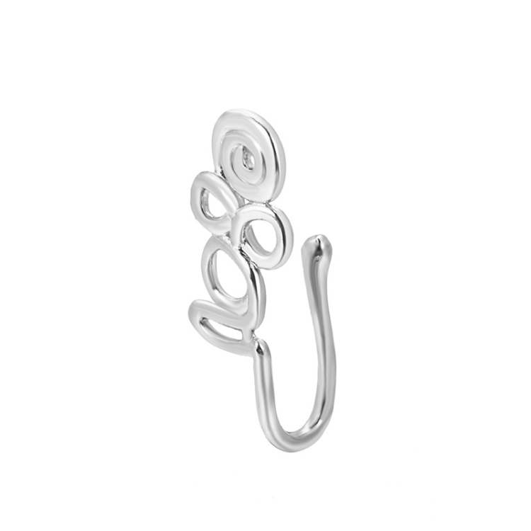 U-shaped Nose Clip Copper Inlaid With Zircon Nose Decoration, Color: G-374 Silver