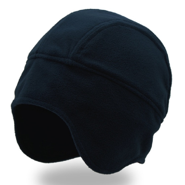 Unisex Autumn and Winter Outdoor Solid Color Fleece Warm Bomber Hats, Size:One Size(Navy)