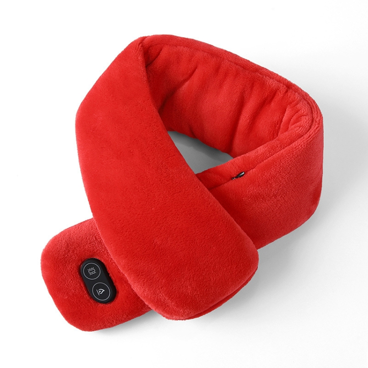 USB Charging Heating Massage Scarf Warmth Neck(Bright Red)