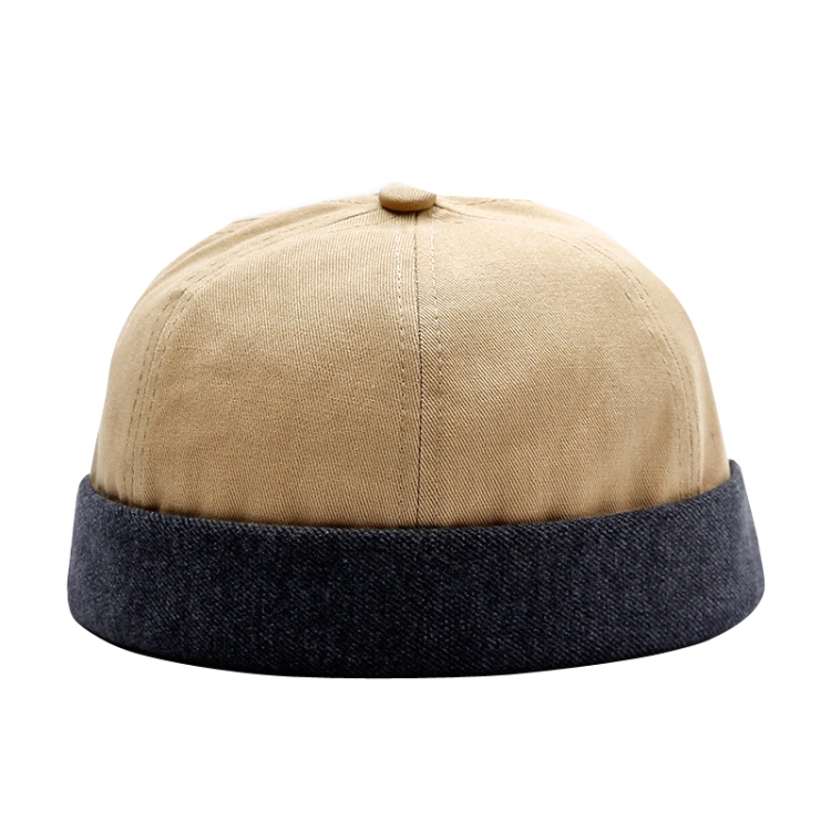 Vintage Melon Hat Landlord Cap Without Brim Sailor Hat, Size:One Size(Beige)