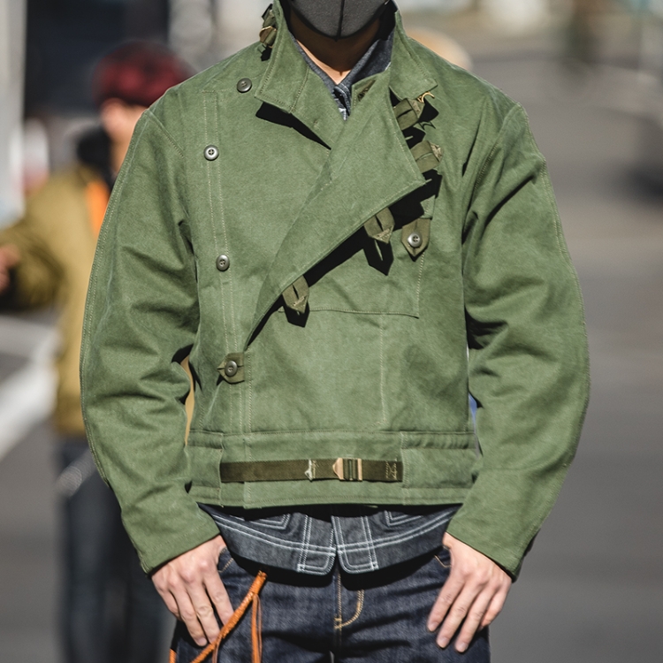 W1901101 Men Retro Jacket Comfortable Warm Coat, Size: S(Green)