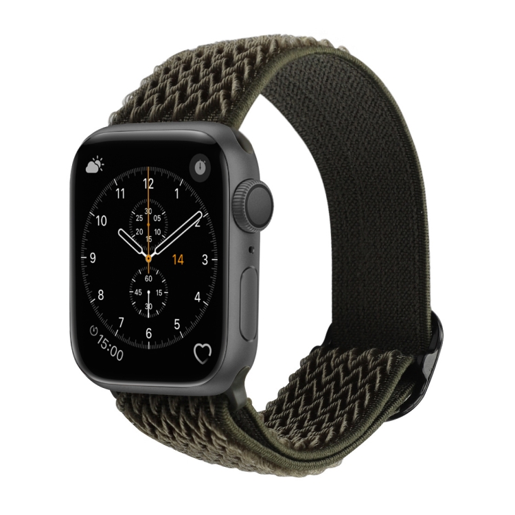 Wave Texture Nylon Watch Band For Apple Watch Ultra 49mm&Watch Ultra 2 49mm / Series 9&8&7 45mm / SE 3&SE 2&6&SE&5&4 44mm / 3&2&1 42mm(ArmyGreen)