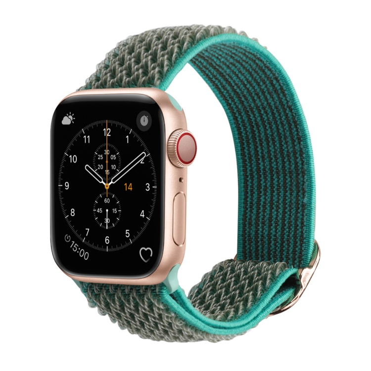 Wave Texture Nylon Watch Band For Apple Watch Ultra 49mm&Watch Ultra 2 49mm / Series 9&8&7 45mm / SE 3&SE 2&6&SE&5&4 44mm / 3&2&1 42mm(Spearmint Ice)