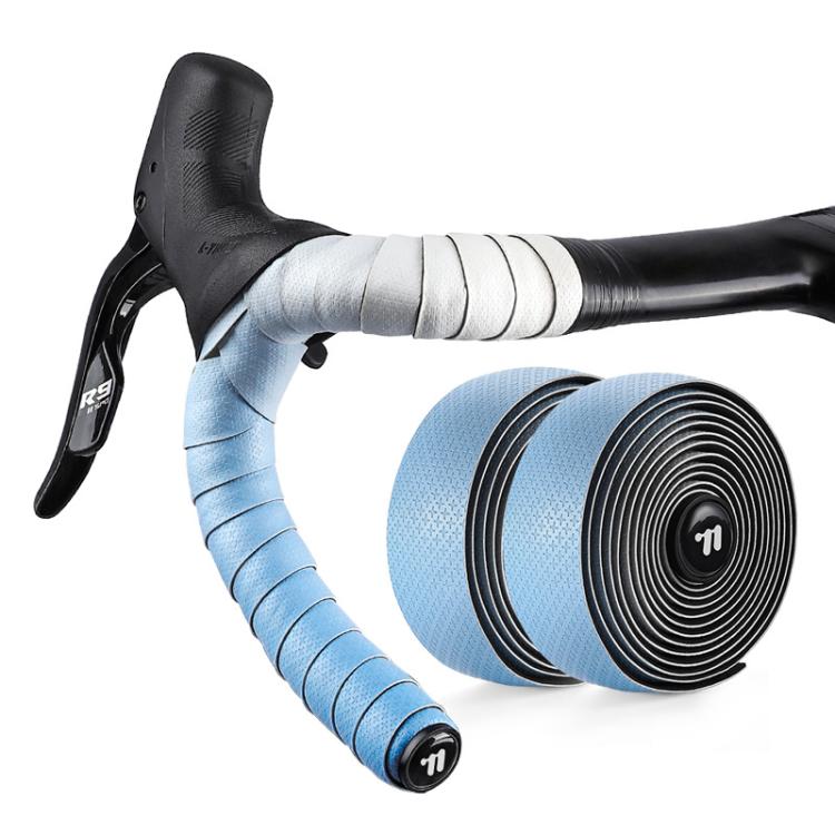 WEST BIKING 1pair Road Bike Handlebar Tape Ultra-Lightweight PU Gradient Cycling Bar Wrap Non-Slip Sweatproof Grip(Gradient Blue)