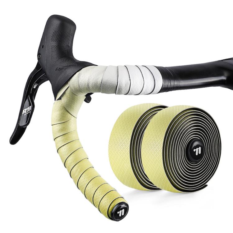 WEST BIKING 1pair Road Bike Handlebar Tape Ultra-Lightweight PU Gradient Cycling Bar Wrap Non-Slip Sweatproof Grip(Gradient Yellow)