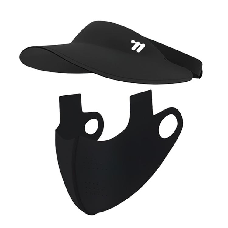 WEST BIKING 2 In 1 Outdoor Sports Sun Protection Mask UV-Blocking Sun Hat Cycling Breathable Face Cover, Size: One Size(Black)