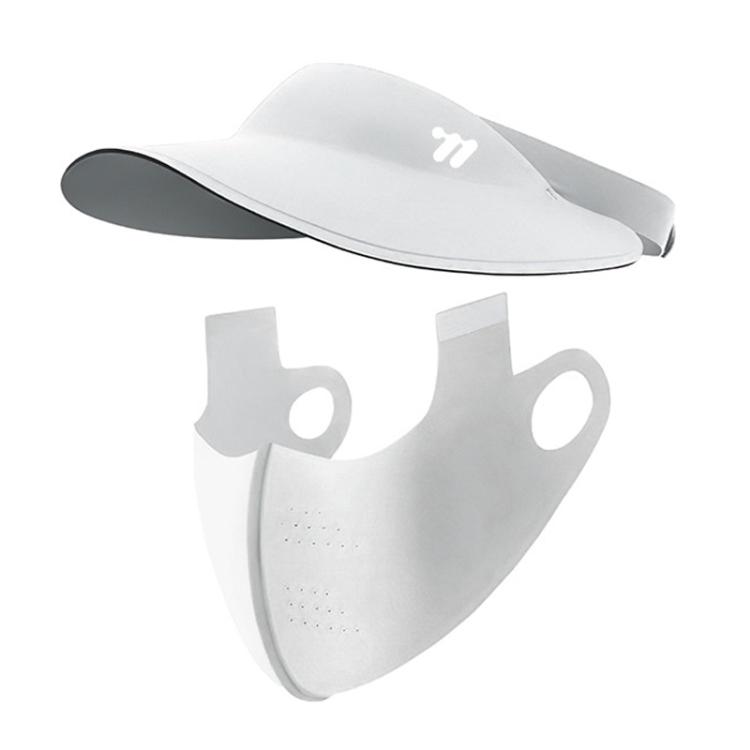 WEST BIKING 2 In 1 Outdoor Sports Sun Protection Mask UV-Blocking Sun Hat Cycling Breathable Face Cover, Size: One Size(Light Gray)