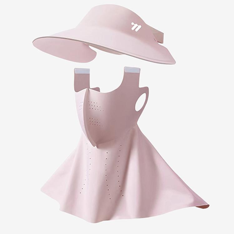 WEST BIKING 3 In 1 UV-Protective Cooling Mesh Breathable Detachable Sun Hat Face Mask Neck Scarf, Size: One Size(Pink)