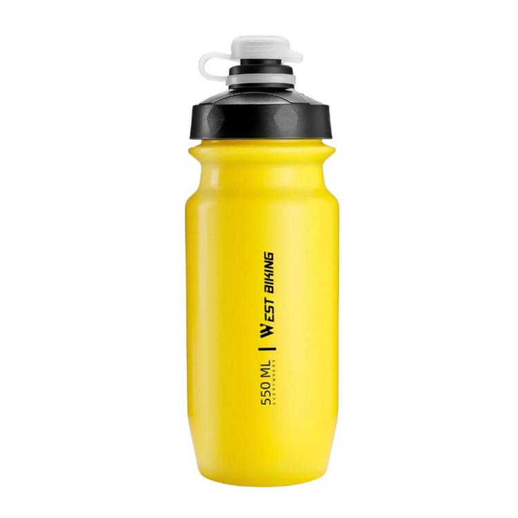 WEST BIKING 550ml Bike Water Bottle for Cycling Leak-Proof Squeeze Design Portable Sports Hydration Bottle(Yellow)
