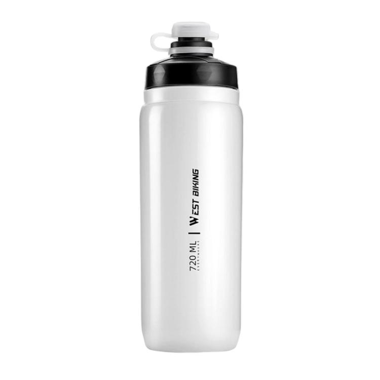 WEST BIKING 720ml Bike Water Bottle for Cycling Leak-Proof Squeeze Design Portable Sports Hydration Bottle(White Wide)