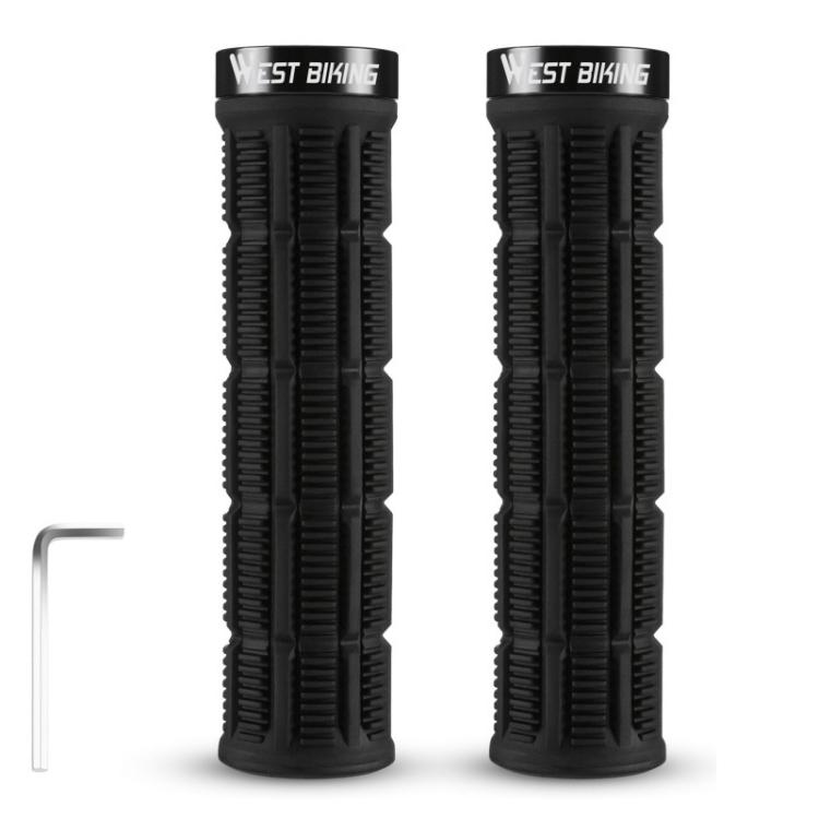 WEST BIKING Anti-Slip and Shock-Absorbing Bicycle Grips(Black)