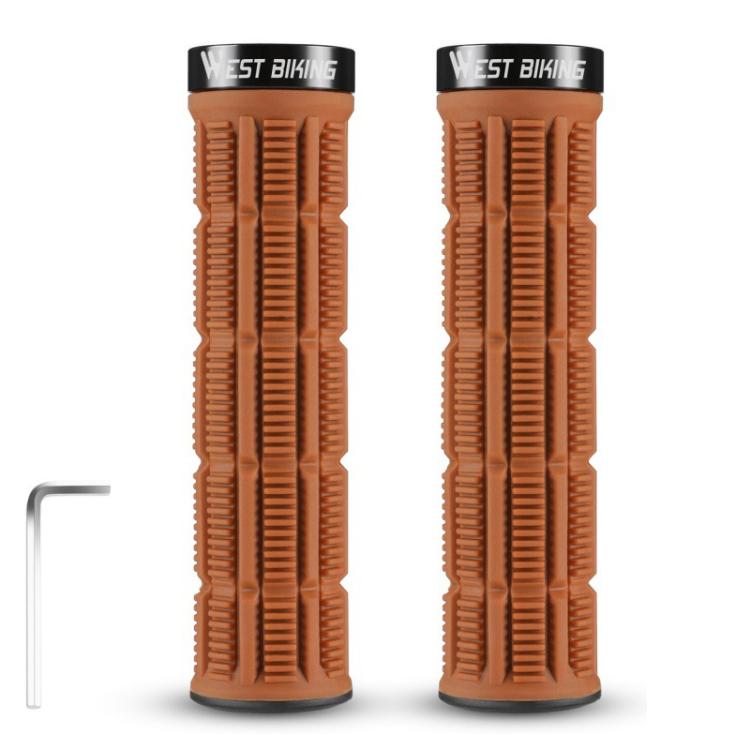 WEST BIKING Anti-Slip and Shock-Absorbing Bicycle Grips(Brown)