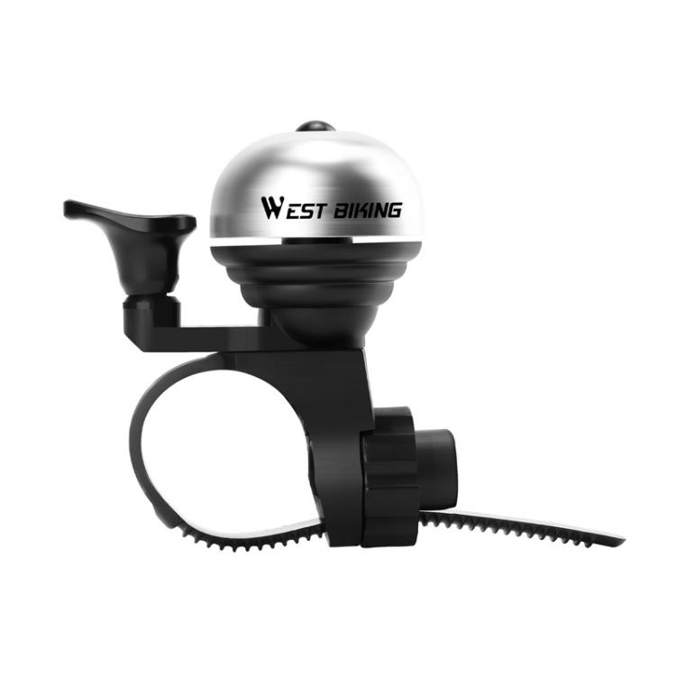 WEST BIKING Bicycle Bell Cycling Aluminum Alloy Warning Horn(Silver)