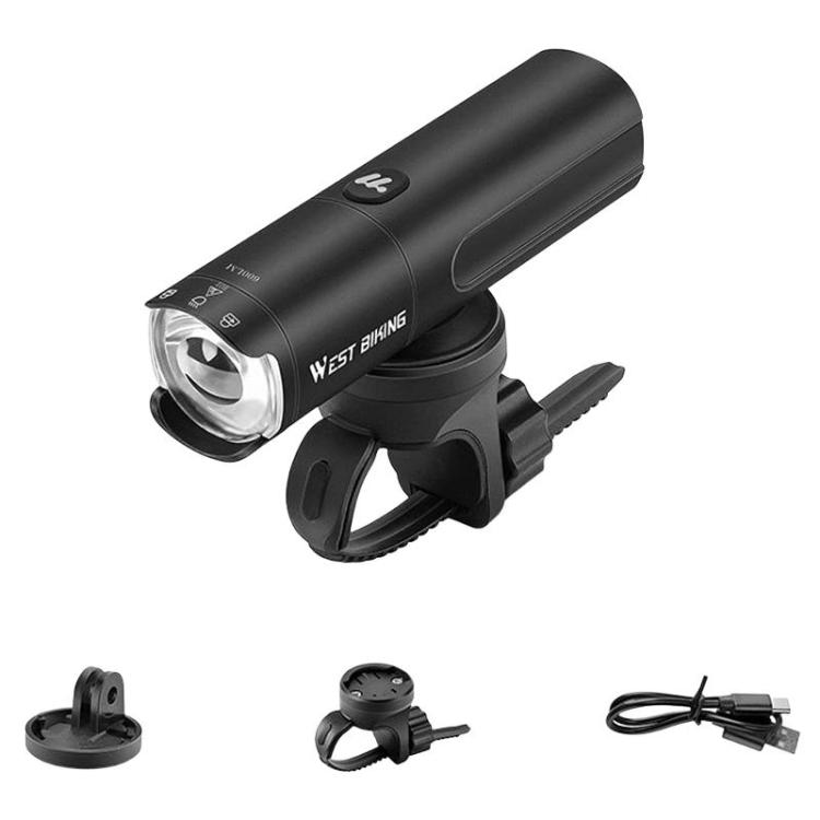 WEST BIKING Bicycle High-Brightness Rechargeable Headlight With Power Reminder Rotatable Function, Spec: 600 Lumens