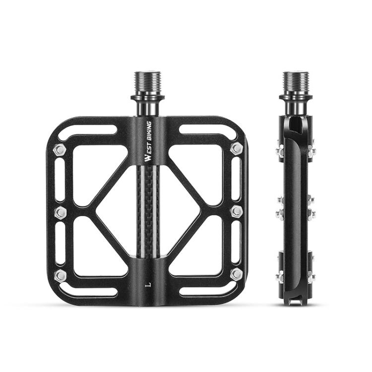 WEST BIKING Bicycle Titanium Shaft Triple Bearing Non-Slip Pedals(Black)