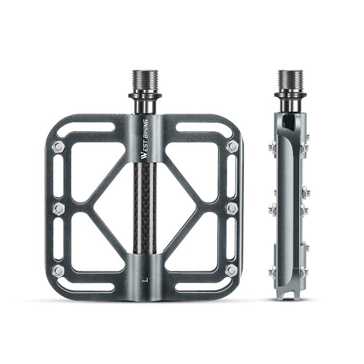 WEST BIKING Bicycle Titanium Shaft Triple Bearing Non-Slip Pedals(Titanium)