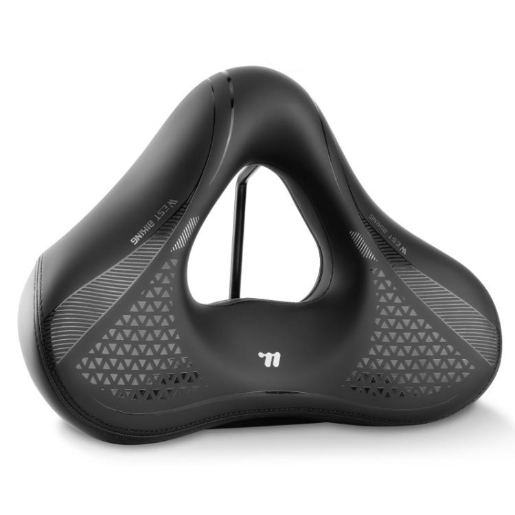 WEST BIKING Comfort Bike Saddle with Shock Absorption Wide Hollow Ventilated Design for Mountain/Road Bicycles, Size: L