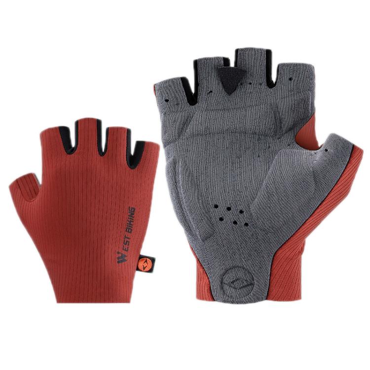 WEST BIKING Cushioned Breathable Non-slip Cycling Training Gloves, Size: XL(Red)