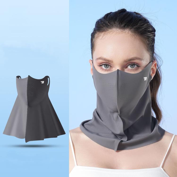 WEST BIKING Full-Face Neck Protection Sun Mask Ice-Silk UV-Protective Face Cover UV-Blocking Cycling Mask, Size: One Size(Dark Gray)