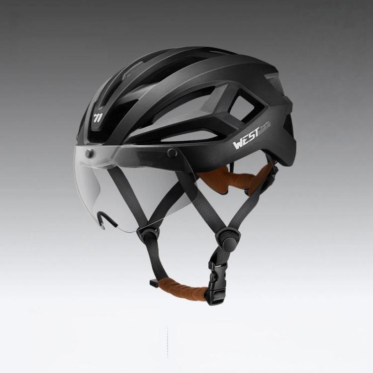 WEST BIKING Lightweight Bike Helmet with Magnetic Visor for Road & Mountain Cycling(Black)