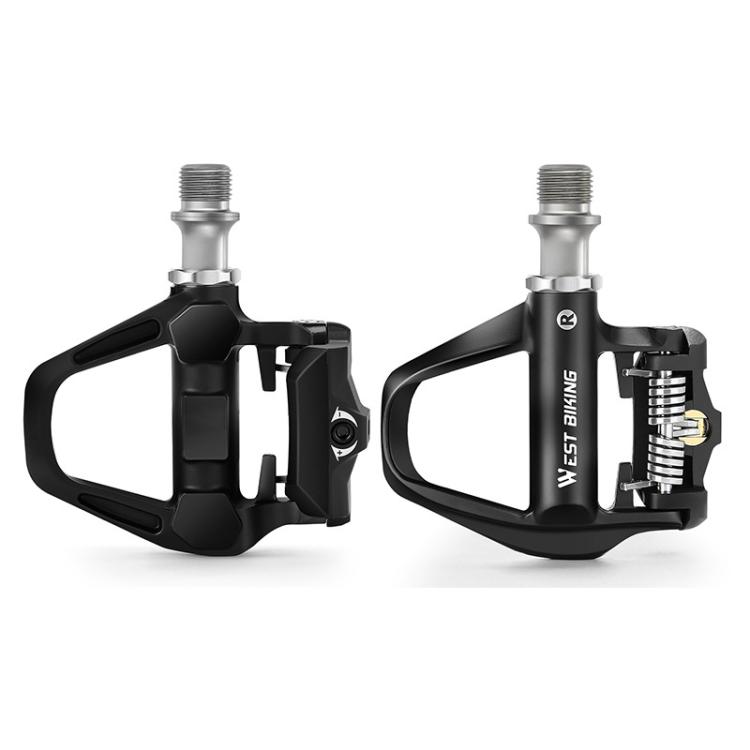 WEST BIKING Lightweight SPD-Compatible Road Bike Clipless Pedals - with Cleats and High-Efficiency Bearings Black Steel