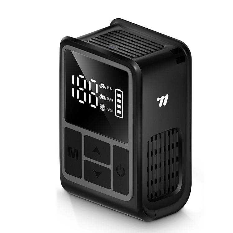 WEST BIKING Mini Digital Electric Air Pump Portable Tire Inflator with Preset Pressure, USB-C Rechargeable for Bikes Motorcycles Balls(Black Gray)