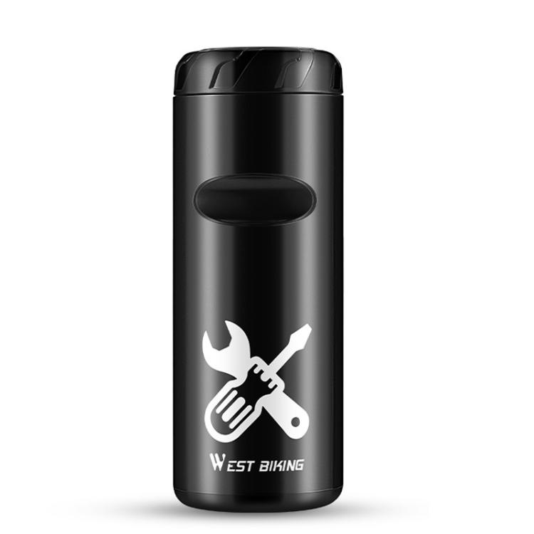 WEST BIKING Portable Bicycle Tools Box Bike Repair Tool Storage Capsule For Bottle Cage Mount(Black)