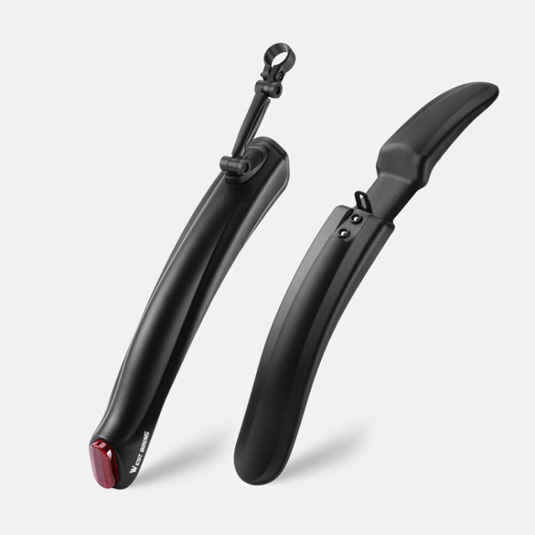 WEST BIKING Quick-Release Mountain Bike Fenders Set Reflective Front & Rear Mudguards for MTB(Black)
