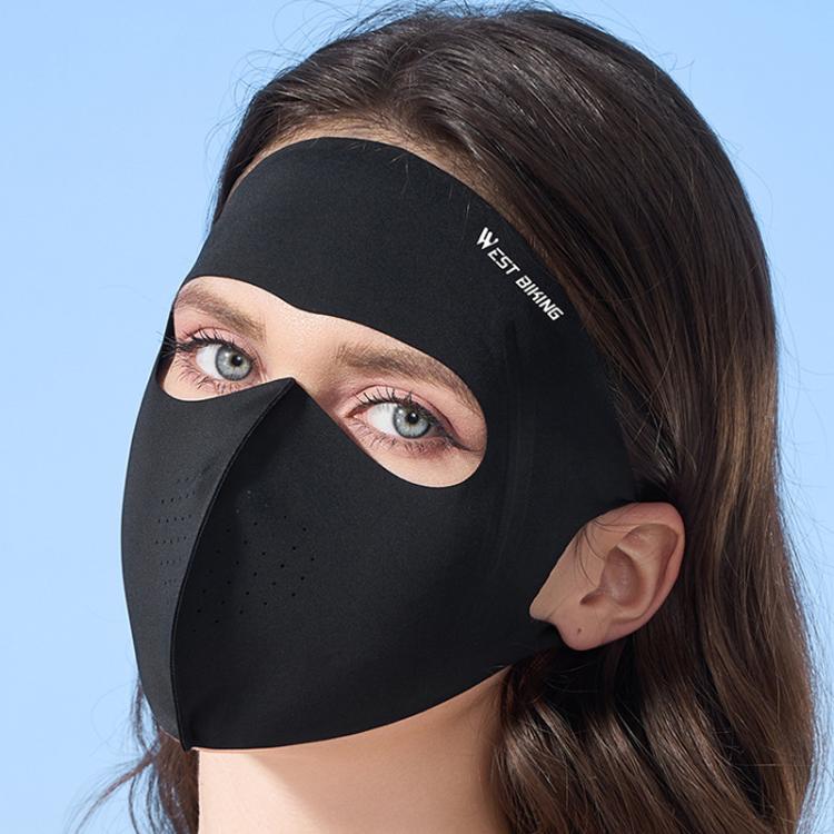 WEST BIKING Sports Cycling Face Mask Ice Silk Breathable Sun Protection Mask, Size: One Size(Black)